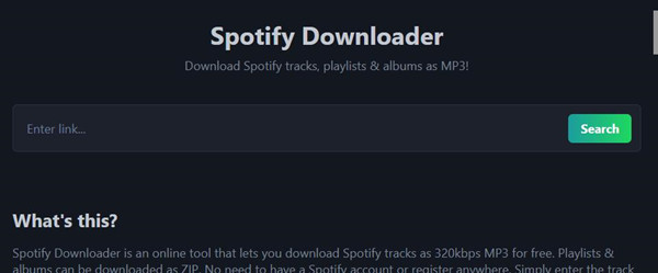 spotdownloader main interface