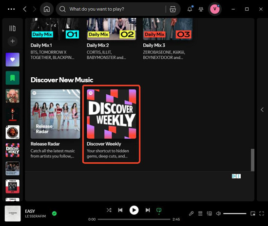 spotify desktop search made for you discover weekly