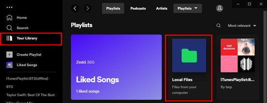 spotify local files