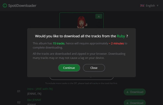 spotifydown album download zip approximate time