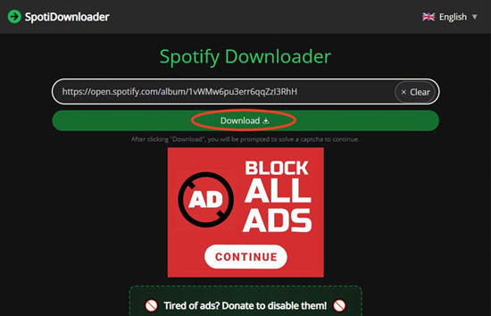 spotifydown paste link download
