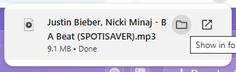 spotisaver show in folder