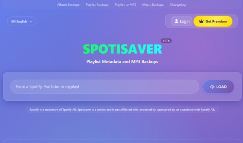 spotisaver web page