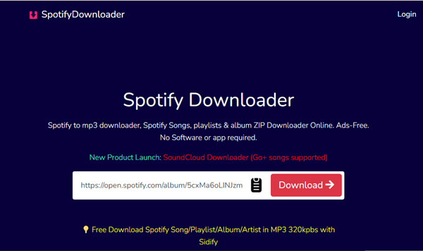 spotisongdownloader main interface