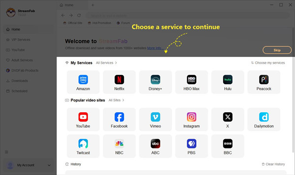 streamfab main interface