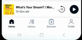 tap the profile icon to navigate to audible settings