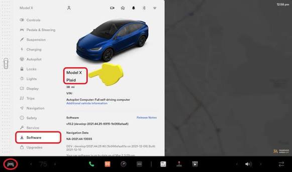 tesla touchscreen software