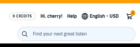 the audible search bar on desktop