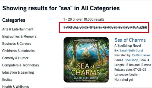 the devirtualizeaudible extension automatically removes audible virtual voice