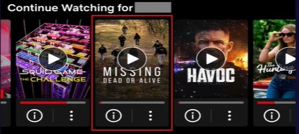 the netflix continue watching row on mobile devices