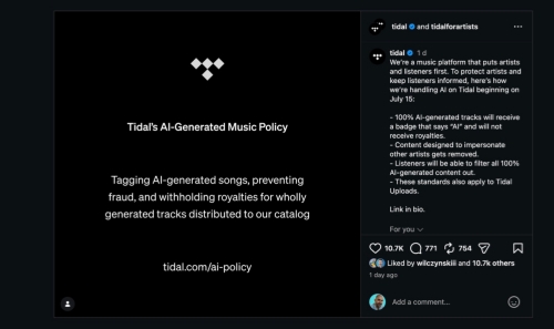 the newest tidal ai policy