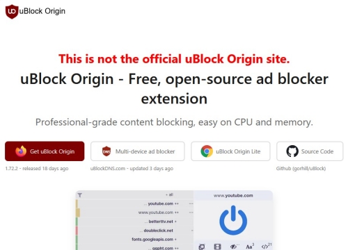 the ublock origin extension for blocking tidal ads