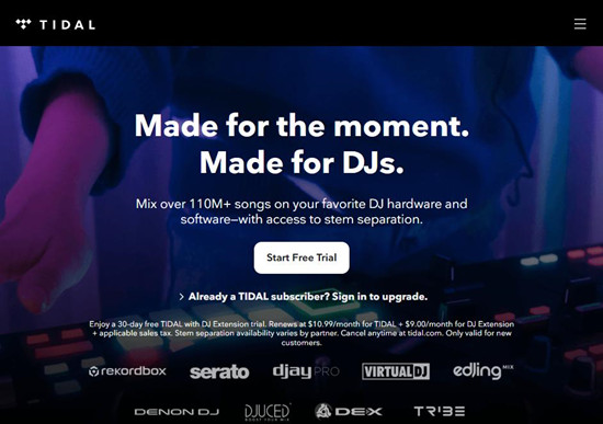 tidal dj extension