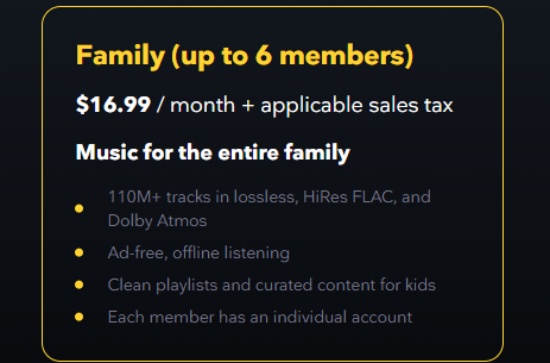 tidal family free trial