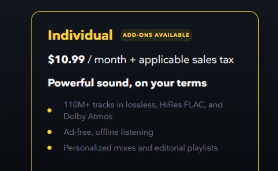 tidal individual free trial