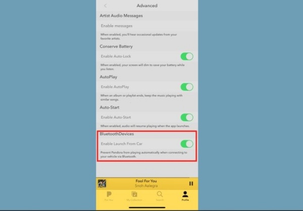 toggle off enable launch from car