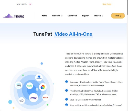 tunepat video all in one web page