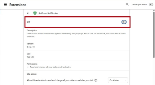 turn off ad blocker to fix tidal promo code not working