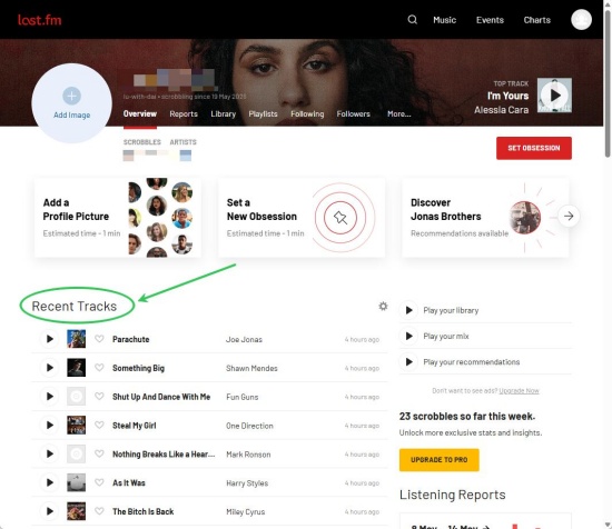 view deezer listening history on lastfm