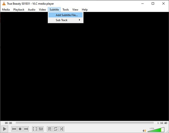 vlc media player media subtitle add subtitle file