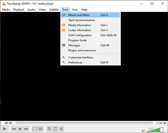 vlc media player tools effects and filters
