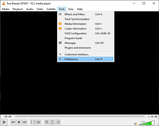vlc media player tools preferences