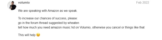 volumio feedback