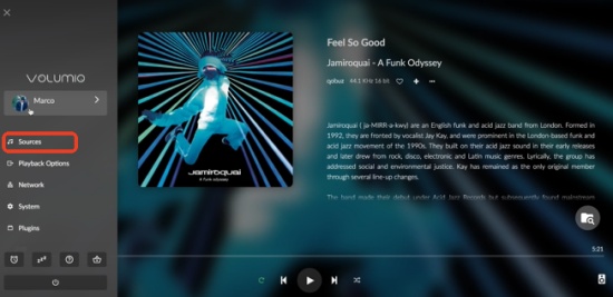 volumio source option