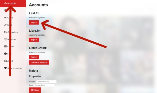 web scrobble sign in