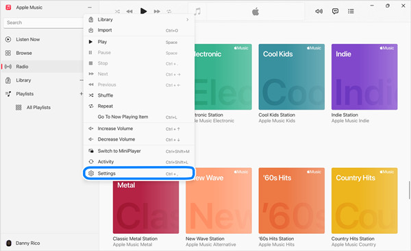 winodws 11 apple music settings