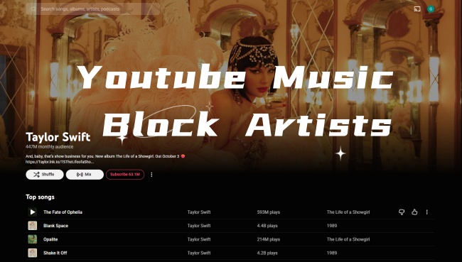 youtube music block artists
