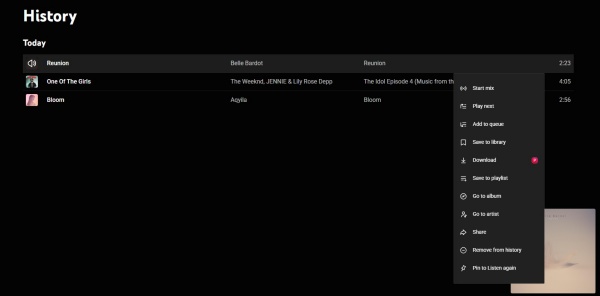 youtube music delete single songs