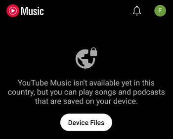 youtube music isn't available yet in this country