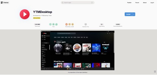 youtube music linux desktop app
