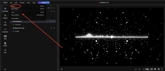 youtube music visualizer vizzy export