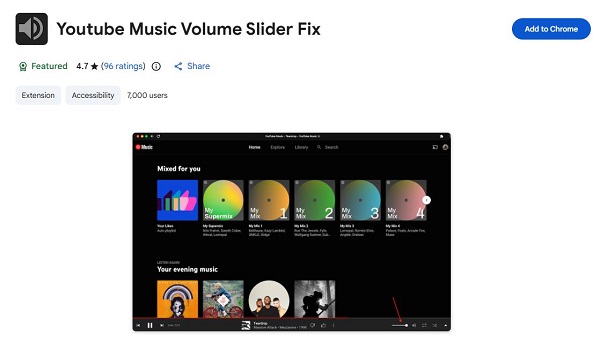 youtube music volume slider fix extension