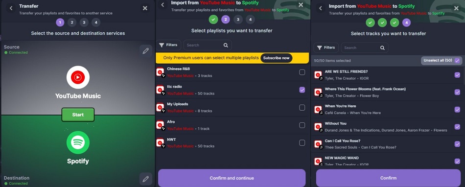 youtube to spotify conversion on soudiiz
