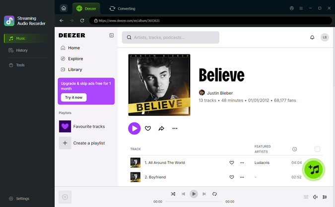 add the deezer songs to download