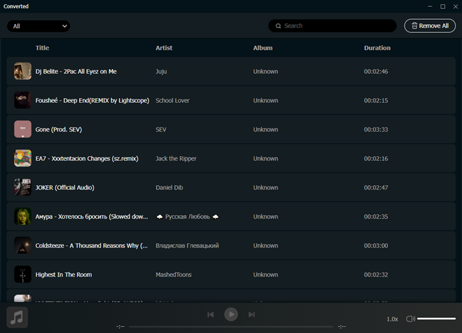 find converted history