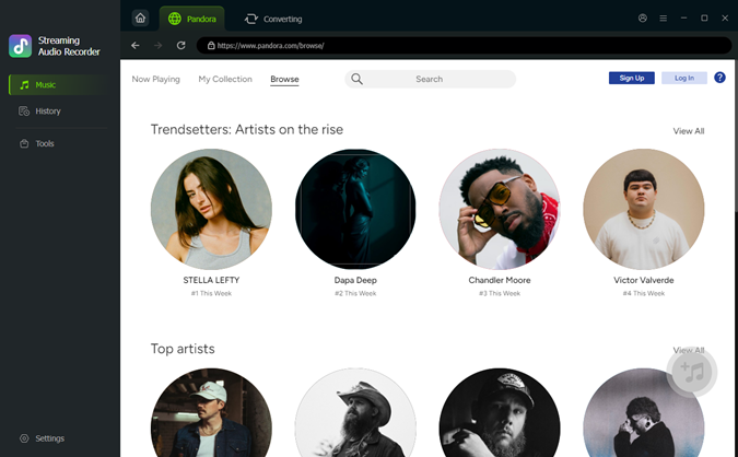 access pandora's web player