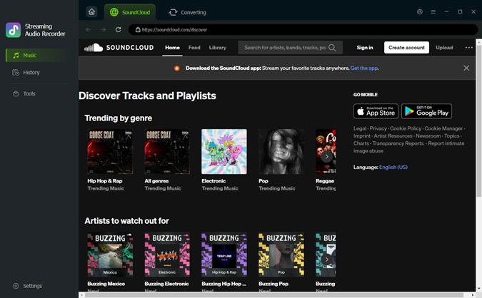 main interface
